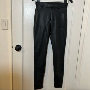 Zara Trafaluc Legging Collection Black Ankle Zip Faux Leather Pants